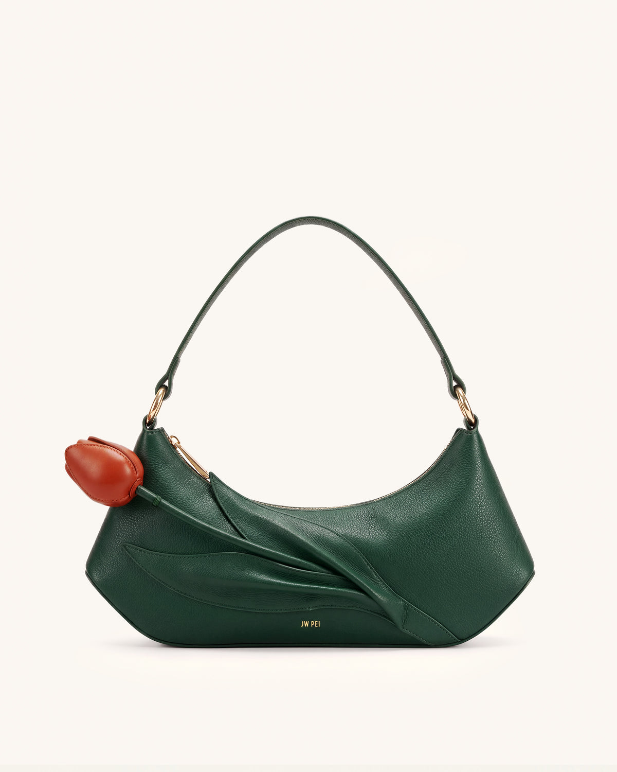 Lily Flower Shape Shoulder Bag - Forest Green