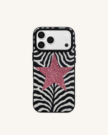 Zebra Star Phone Case - Black