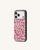Bold Leopard Print Artificial Crystal Phone Case - Black