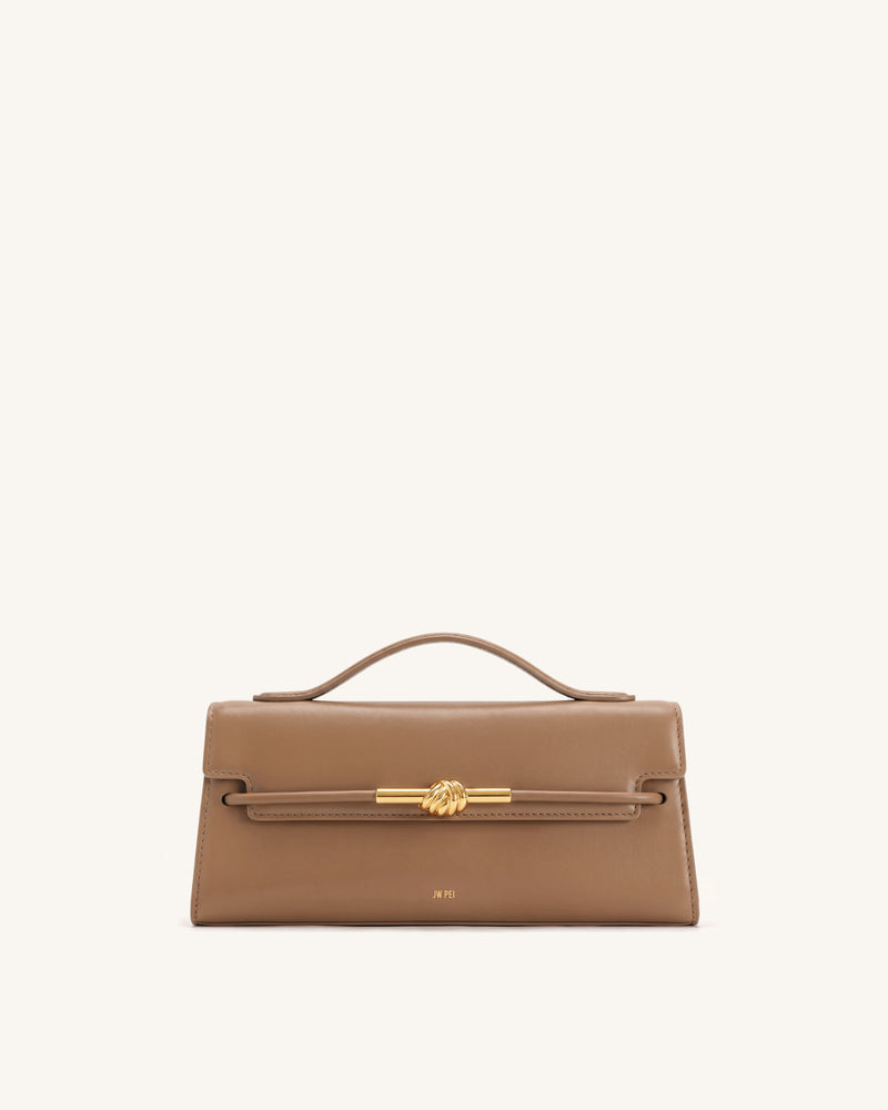 Lena Metal Rope Knot Top Handle Bag - Warm Brown