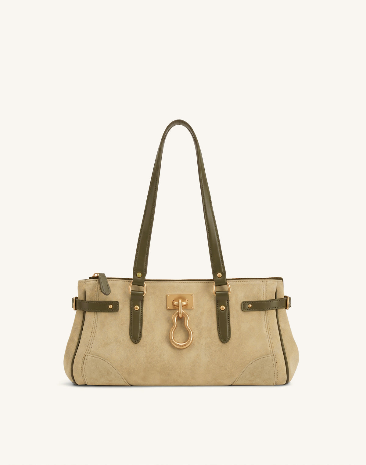 Yvette Faux Suede Elongated Tote Bag - Light Green