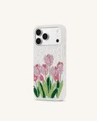 Tulip Faux Pearl Phone Case - White
