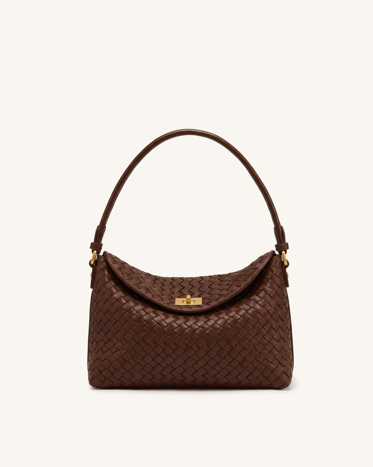 Lucia Woven Hobo Bag - Mocha Brown