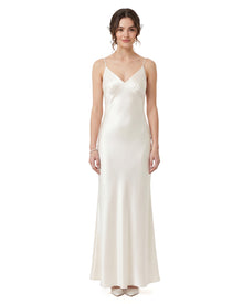 Backless Butterfly Wing Embroidered Maxi Dress - White