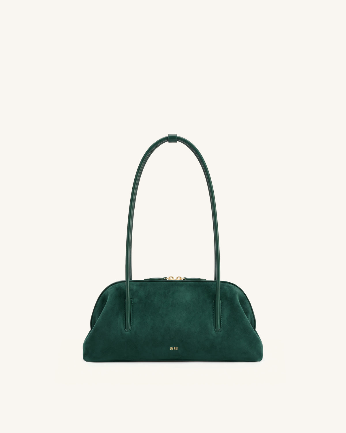 Aveline Faux Suede Shoulder Bag - Dark Green
