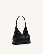 Velora Smooth Hobo Shoulder Bag - Black