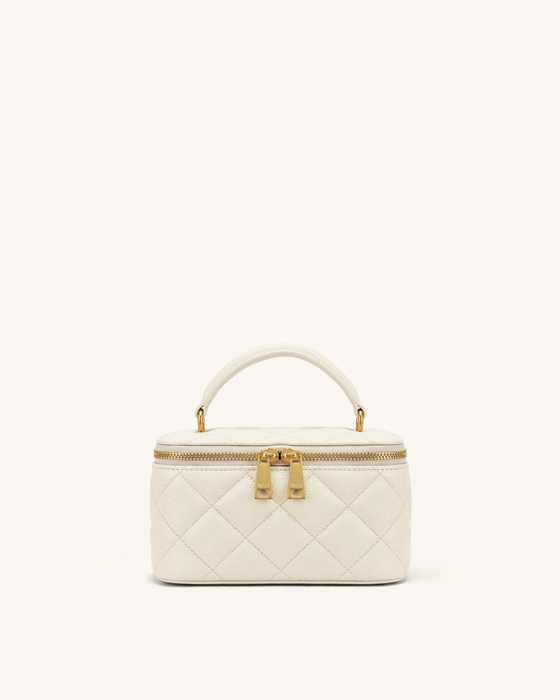 Virella Quilted Vanity Top Handle Bag - White