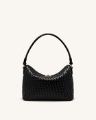 Lucia Woven Hobo Bag - Black