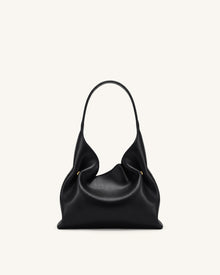 Velora Smooth Hobo Shoulder Bag - Black