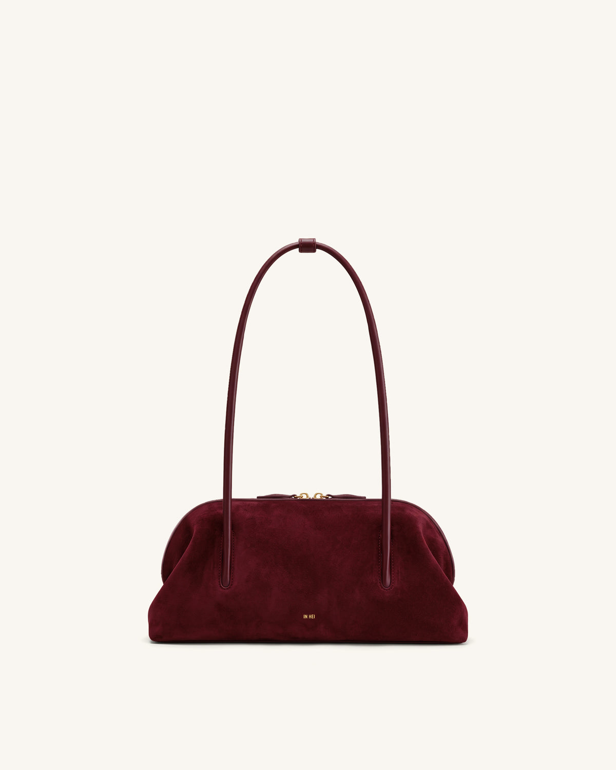 Aveline Faux Suede Shoulder Bag - Deep Red