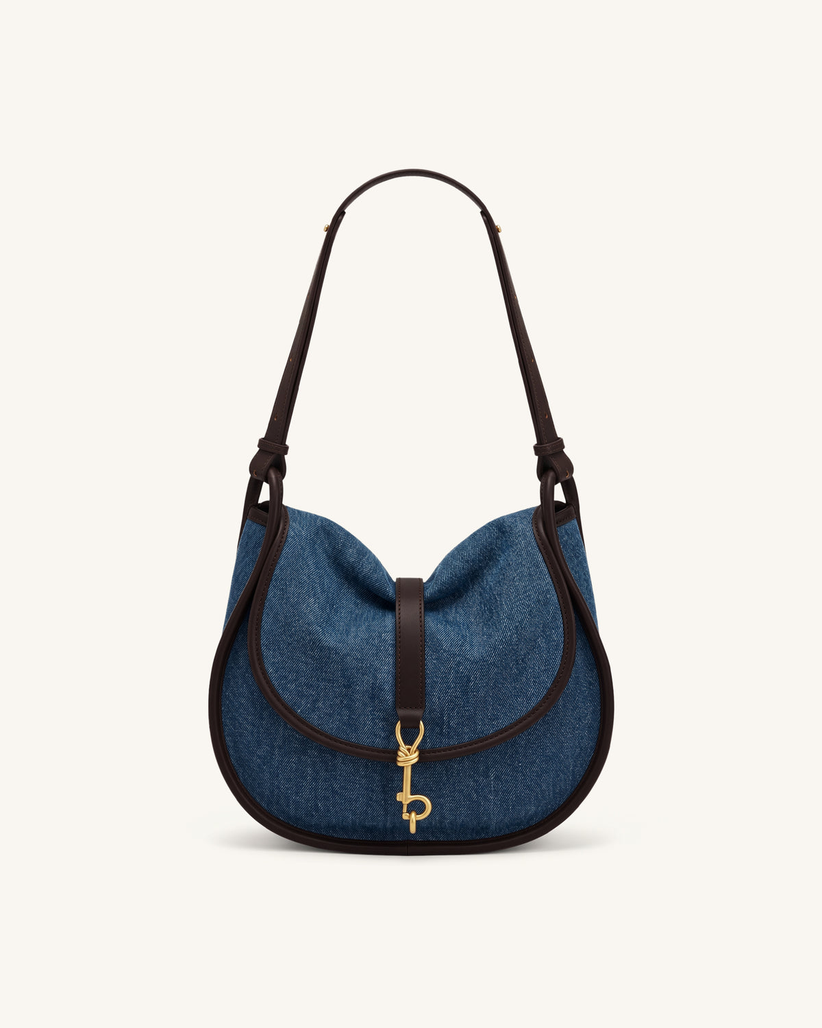 Arla Small Hobo Bag - Dark Blue Denim