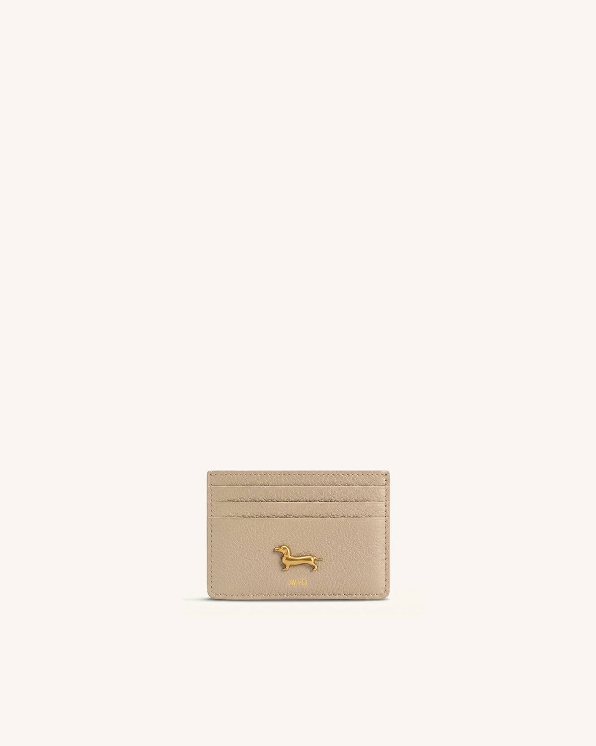 Maeve Dachshund Metal Emblem Card Holder - Khaki