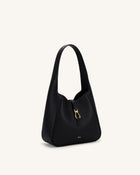 Bruna Pebbled Hobo Bag - Black