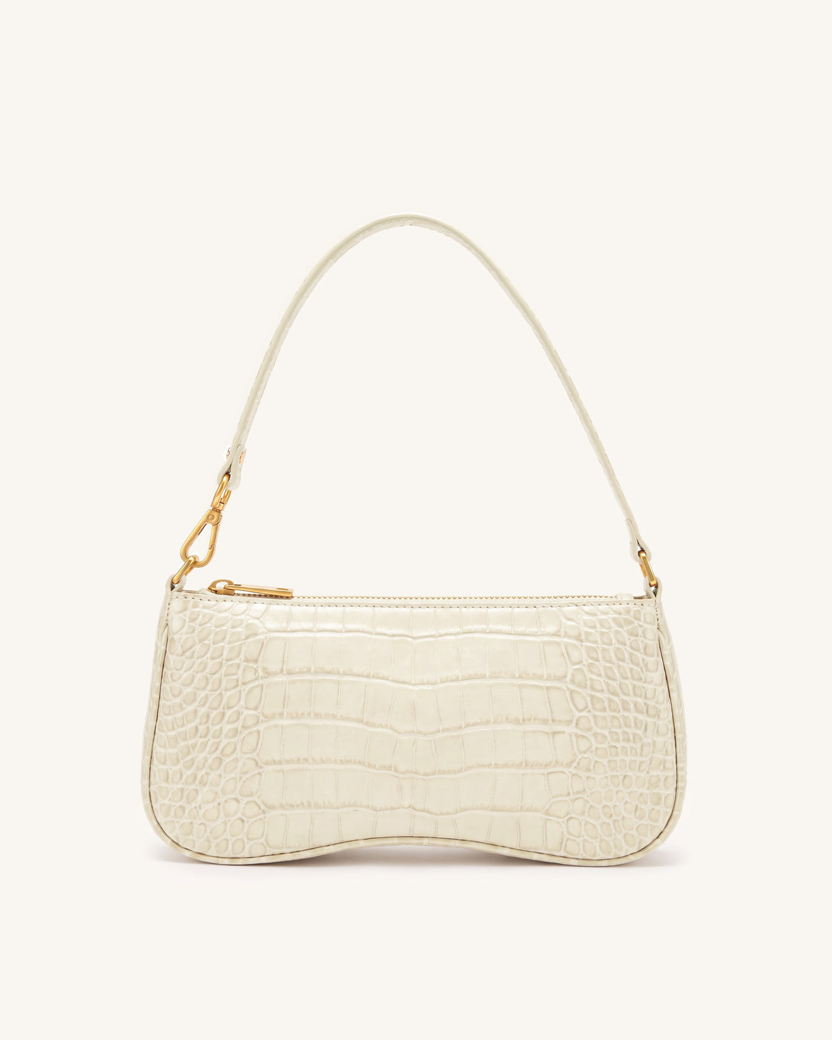 Eva Shoulder Handbag - Off White Croc