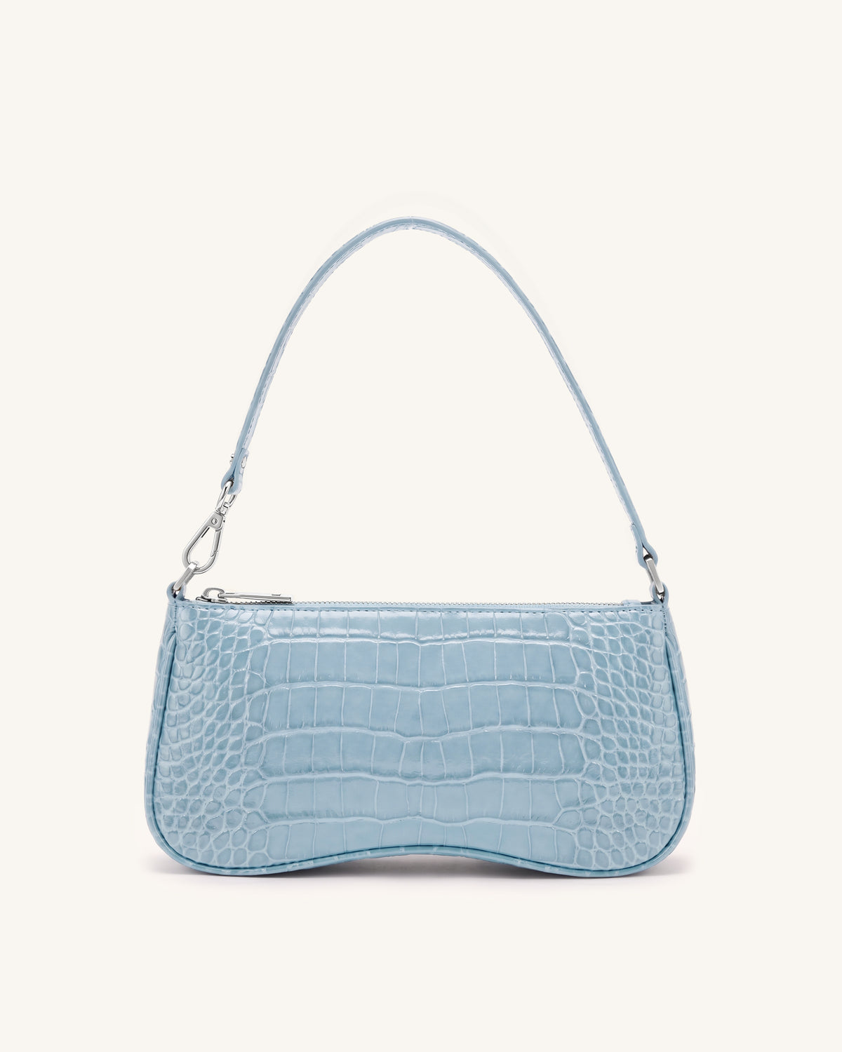 Eva Shoulder Handbag - Light Blue Croc