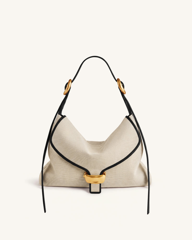 Sienna Hobo Bag - Black Canvas
