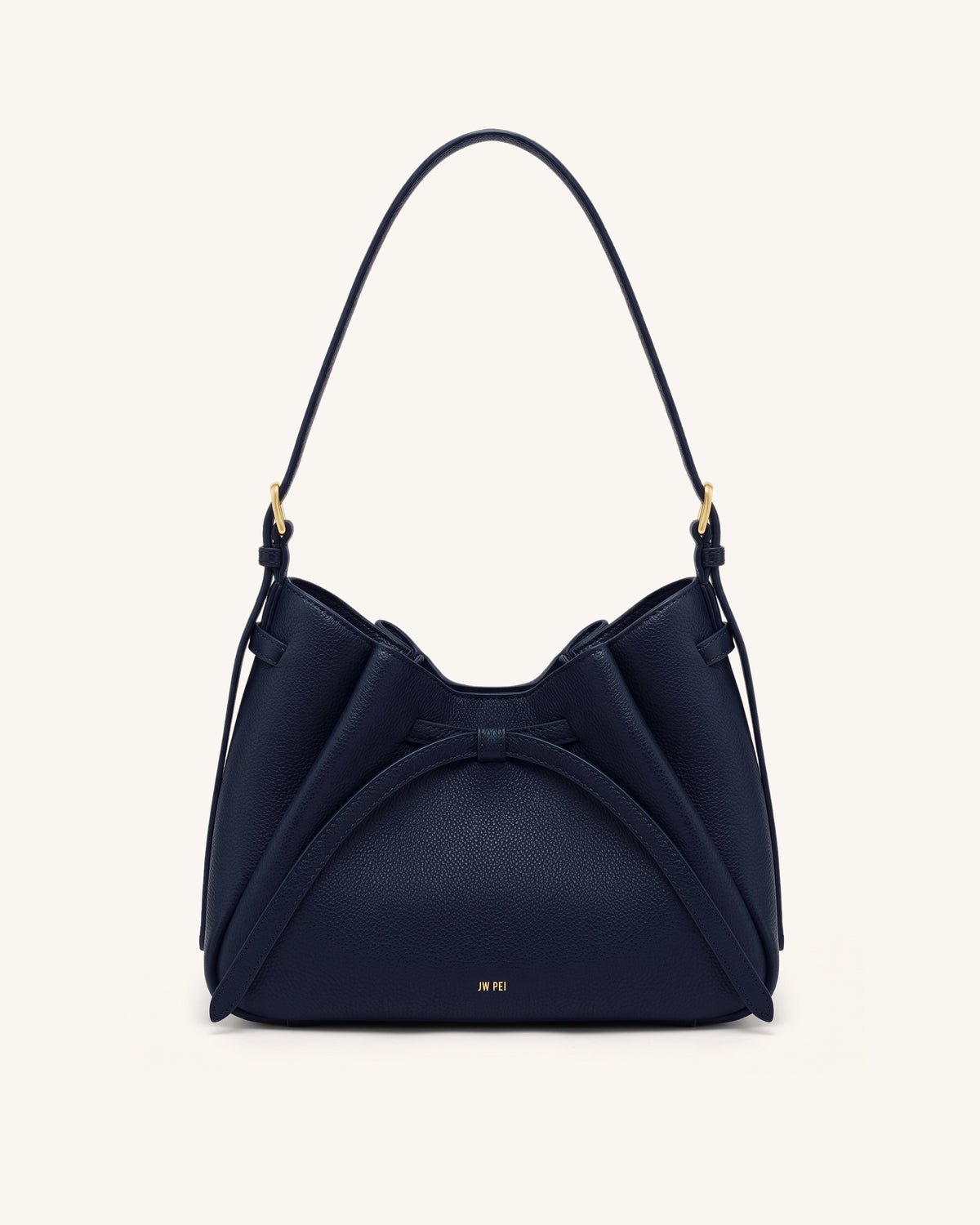 Mabel Soft Bow Shoulder Bag - Dark Blue