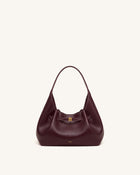 Maeve Dachshund Charm Slouchy Hobo Bag - Deep Burgundy