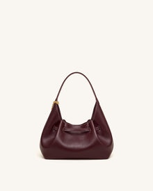 Maeve Dachshund Charm Slouchy Hobo Bag - Deep Burgundy