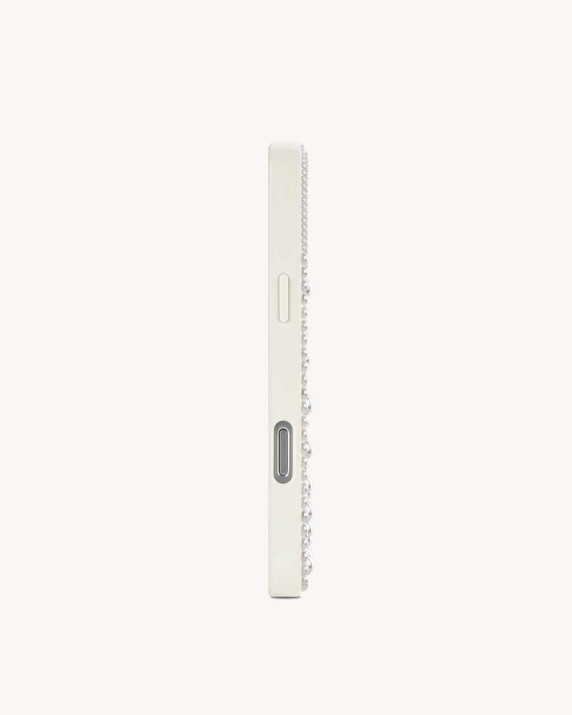 Pearl Artificial Crystal Bow Phone Case - White