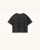 Distressed Raglan Cropped Tee - Faded Obsidian