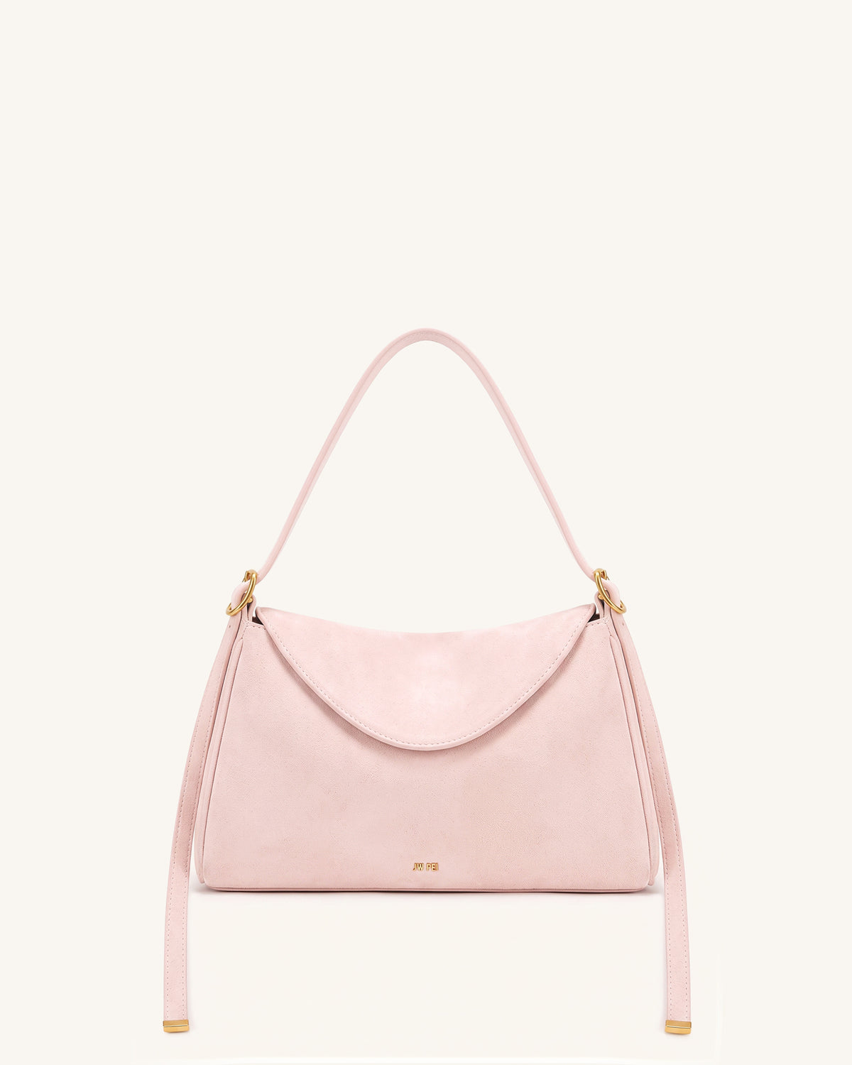 Elowen Faux Suede Flap Shoulder Bag - Pink