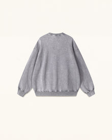 The Enchanted Rhinestone Rose Pullover - Washed Slate
