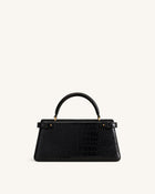 Elena Classic Top Handle Bag - Black Croc