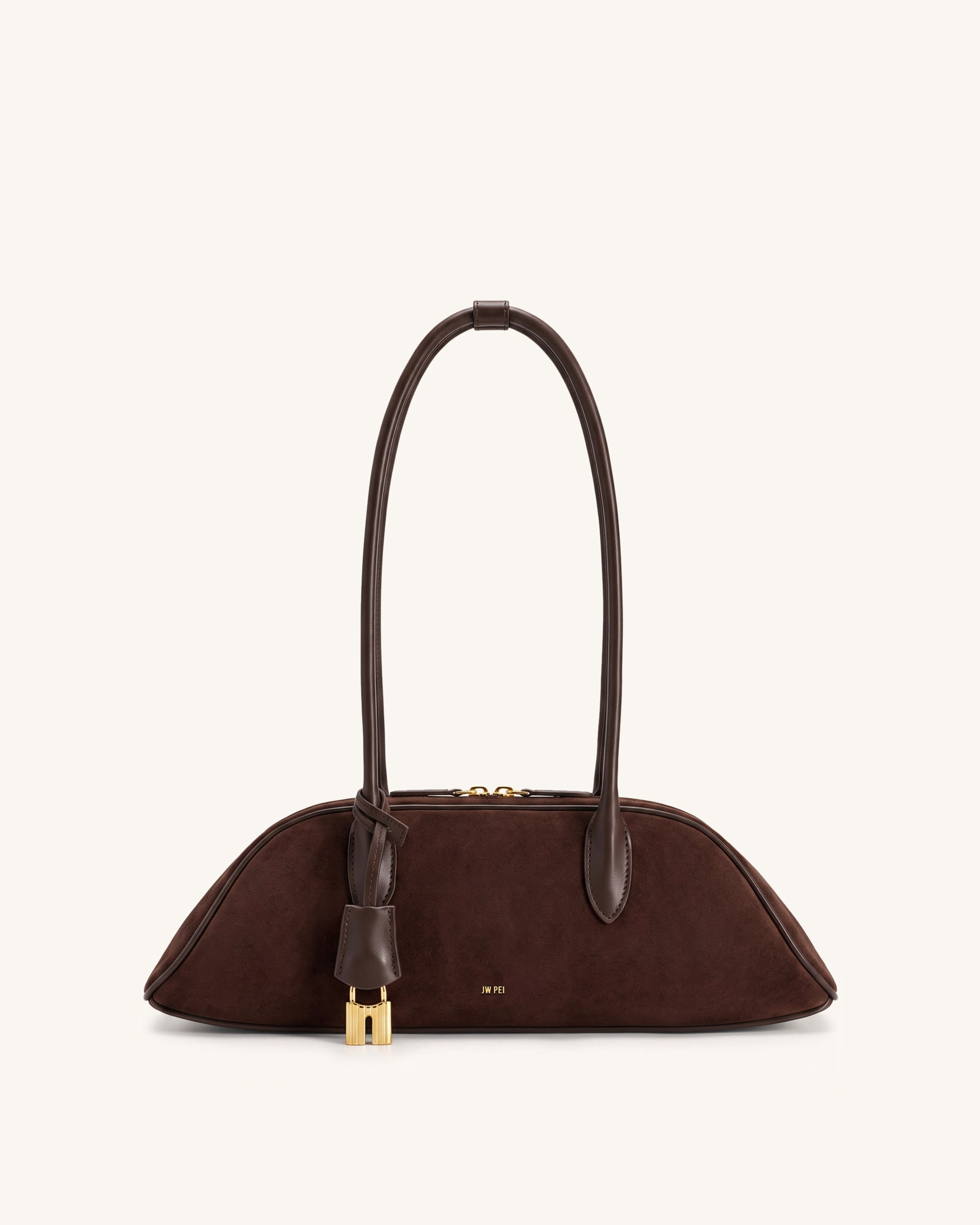 Zora Faux Suede Shoulder Bag - Coffee Brown