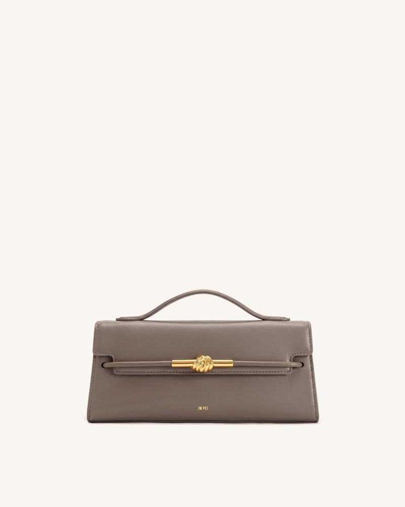 Lena Metal Rope Knot Top Handle Bag - Gray