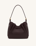 Mabel Soft Bow Shoulder Bag - Dark Brown