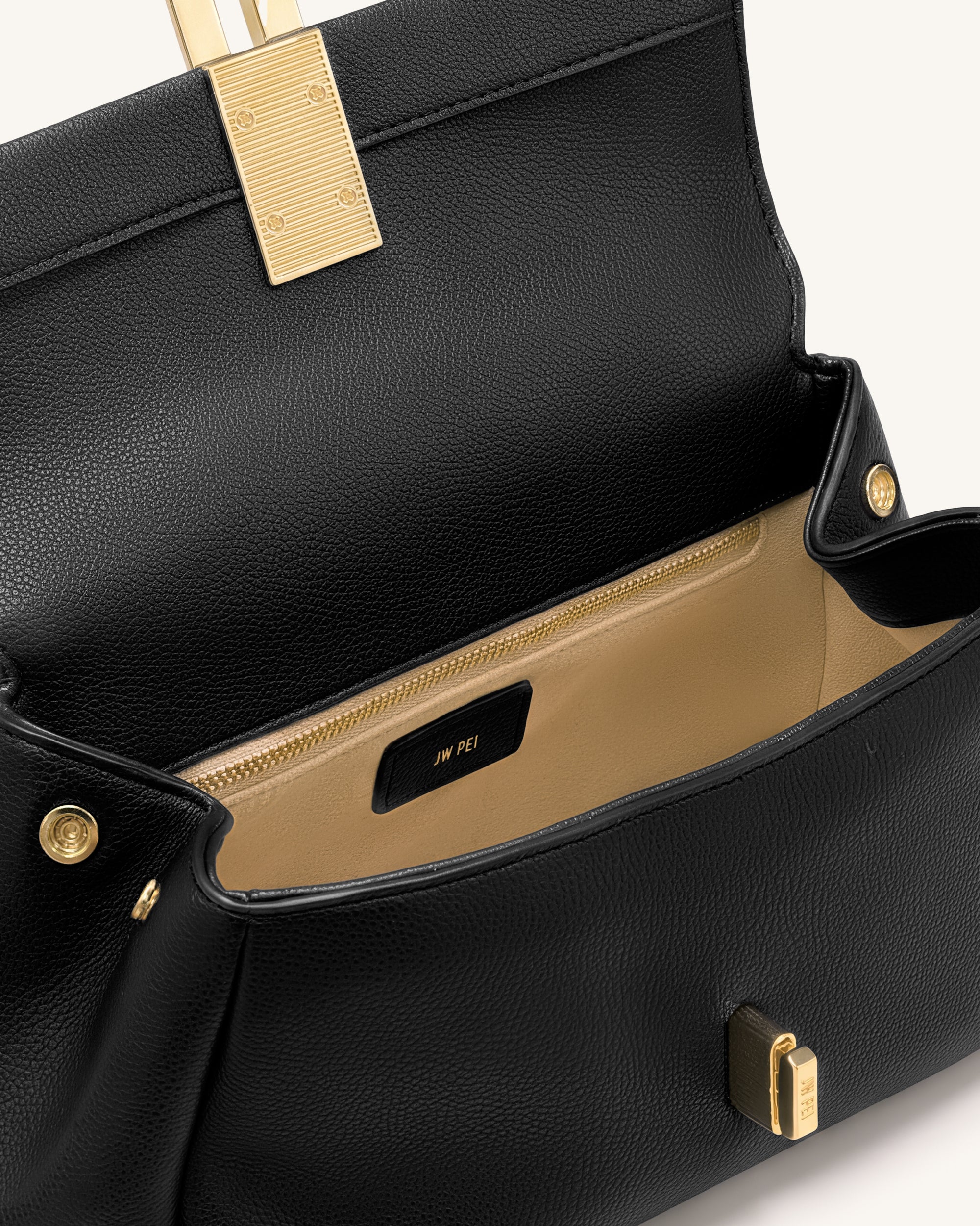 Evania U-Lock Top Handle Bag - Black