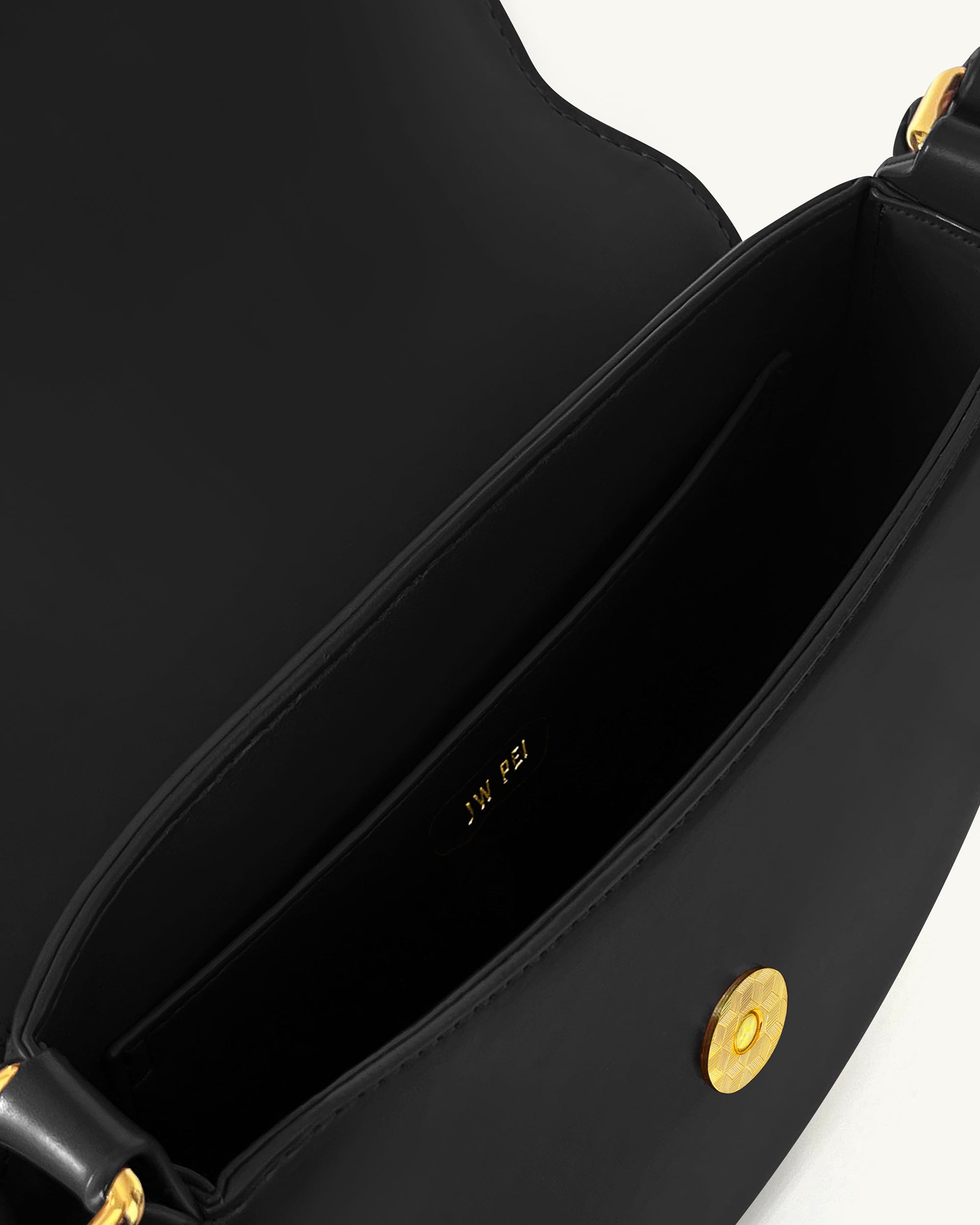 Diana Ring Flap Saddle Bag - Black