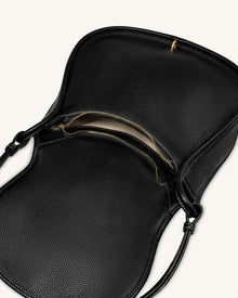 Arla Large Hobo Bag - Black Pebbled