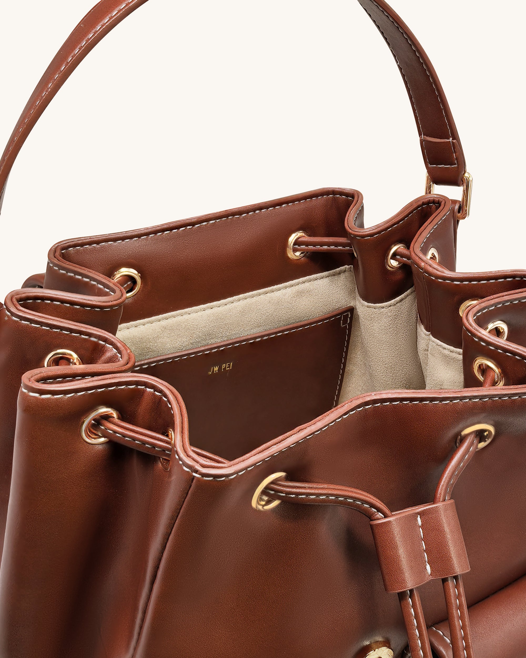 Harper Buckle Pocket Backpack - Dark Brown