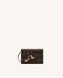 Celeste Woven Textured Envelope Wallet - Chocolate