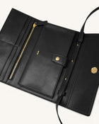 Woven Texture Flap Wallet - Black