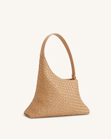 Lyra Woven Shoulder Bag - Apricot