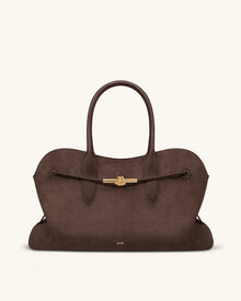 Adele Large Metal Rope Knot Tote Bag - Mocha Brown