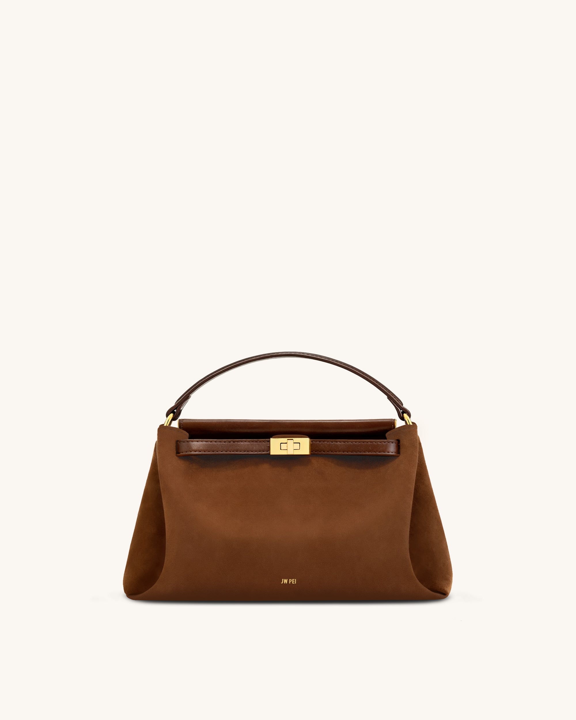 Carmen Faux Suede Top Handle Bag - Brown