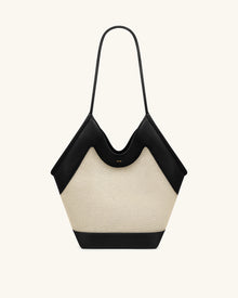 Maribel Panel Tote Bag - Black Canvas