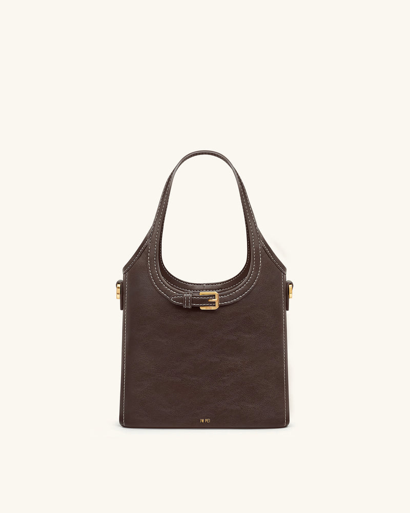 Brooke Mini Belted Embellished Top Handle Bag - Dark Brow