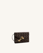 Celeste Woven Textured Envelope Wallet - Chocolate