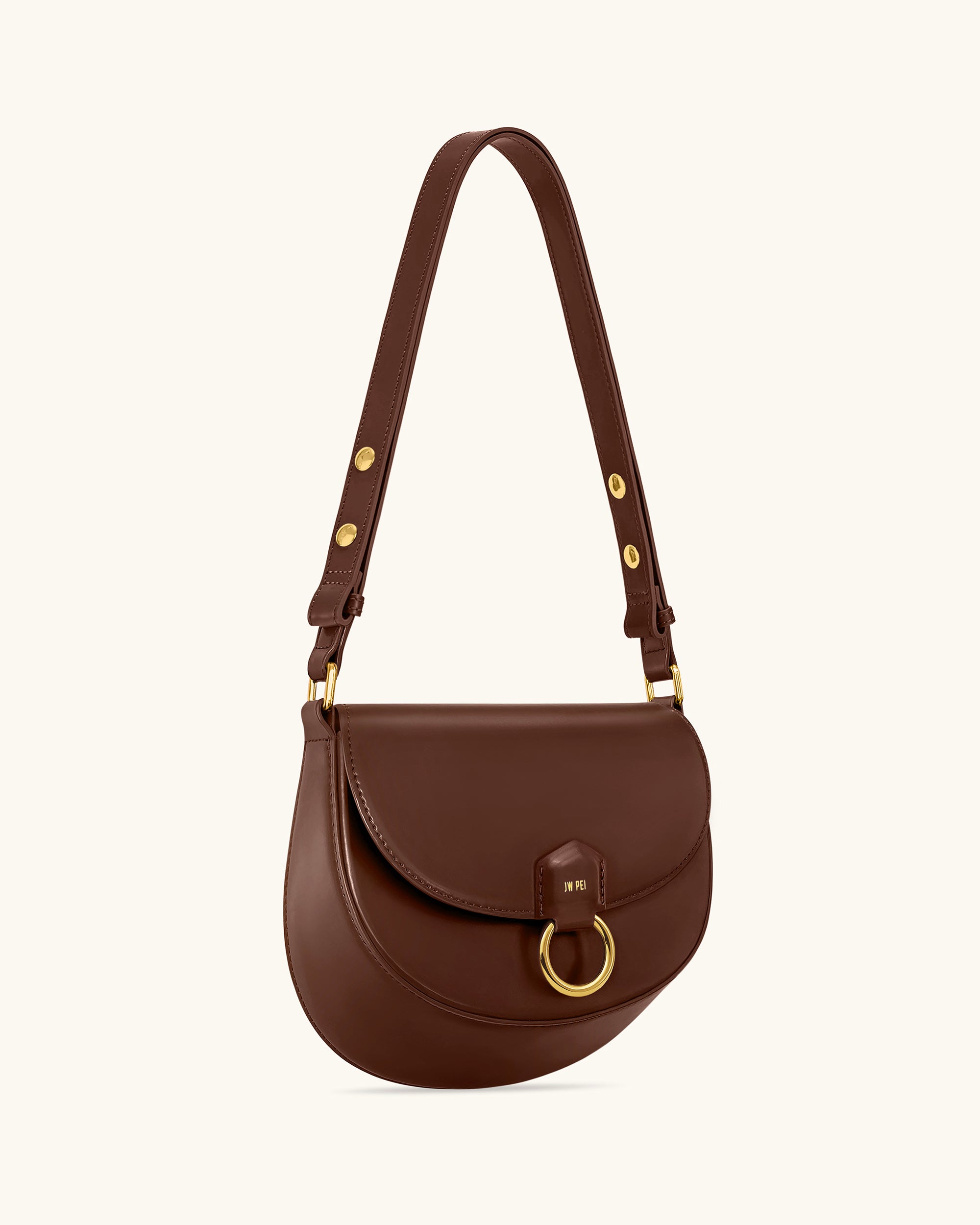 Diana Ring Flap Saddle Bag - Brown