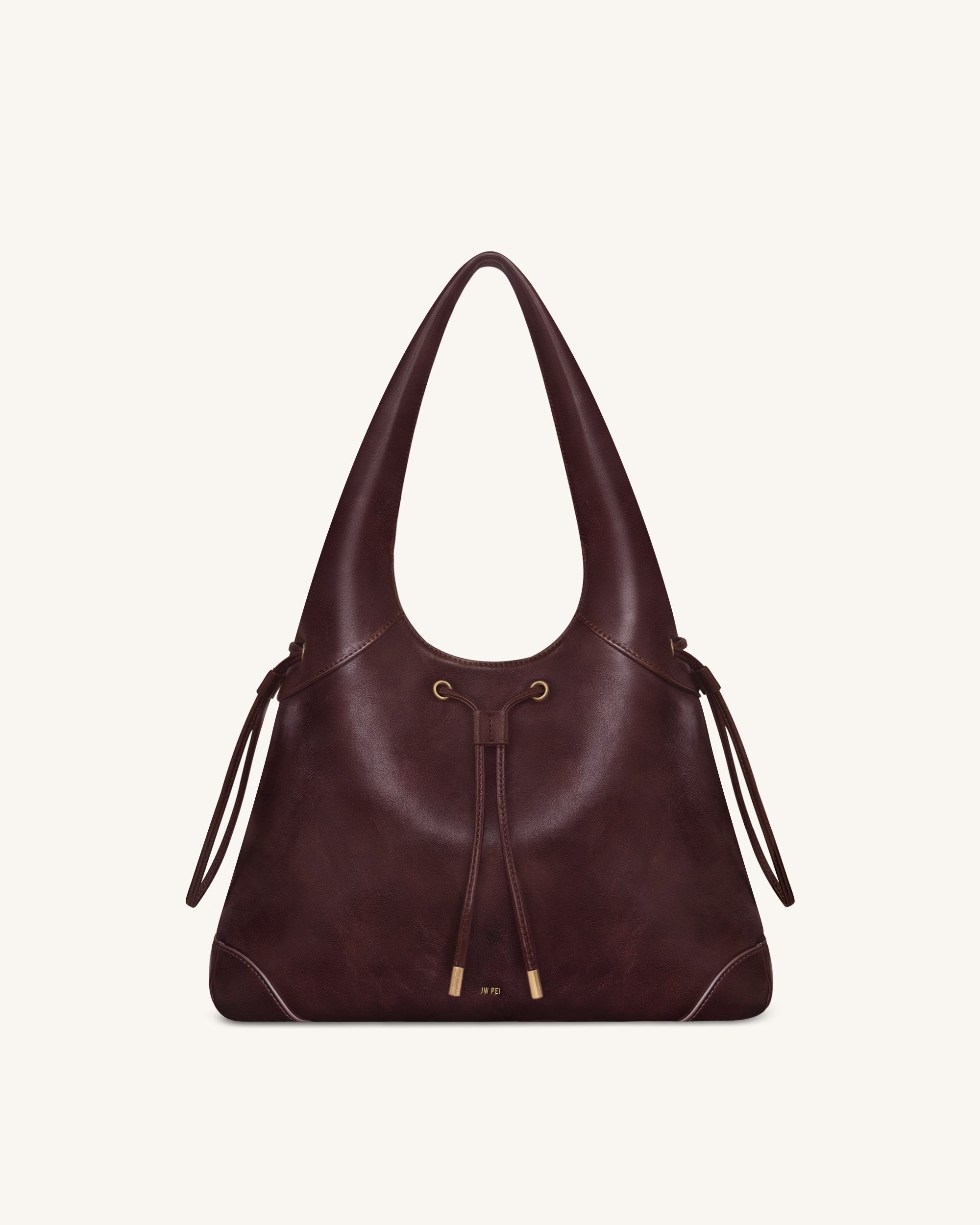 Elara Drawstring Hobo Bag - Deep Burgundy