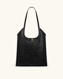 Brooke Belted Embellished Shoulder Tote Bag - Black