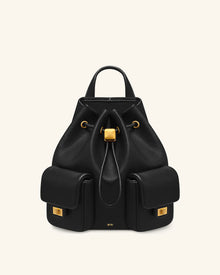 Avery Pebbled Drawstring Utility Backpack – Black