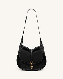 Arla Large Hobo Bag - Black Pebbled