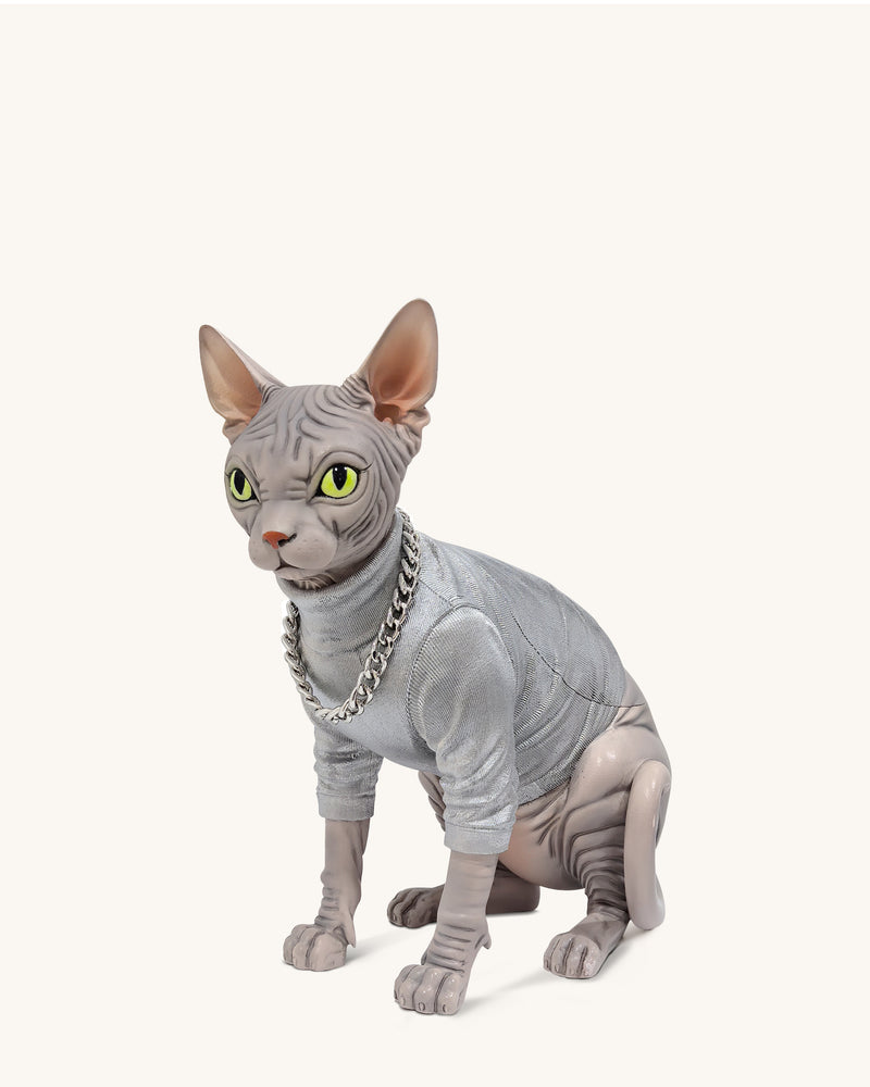 Sadie Cat Clutch - Silver/Grey