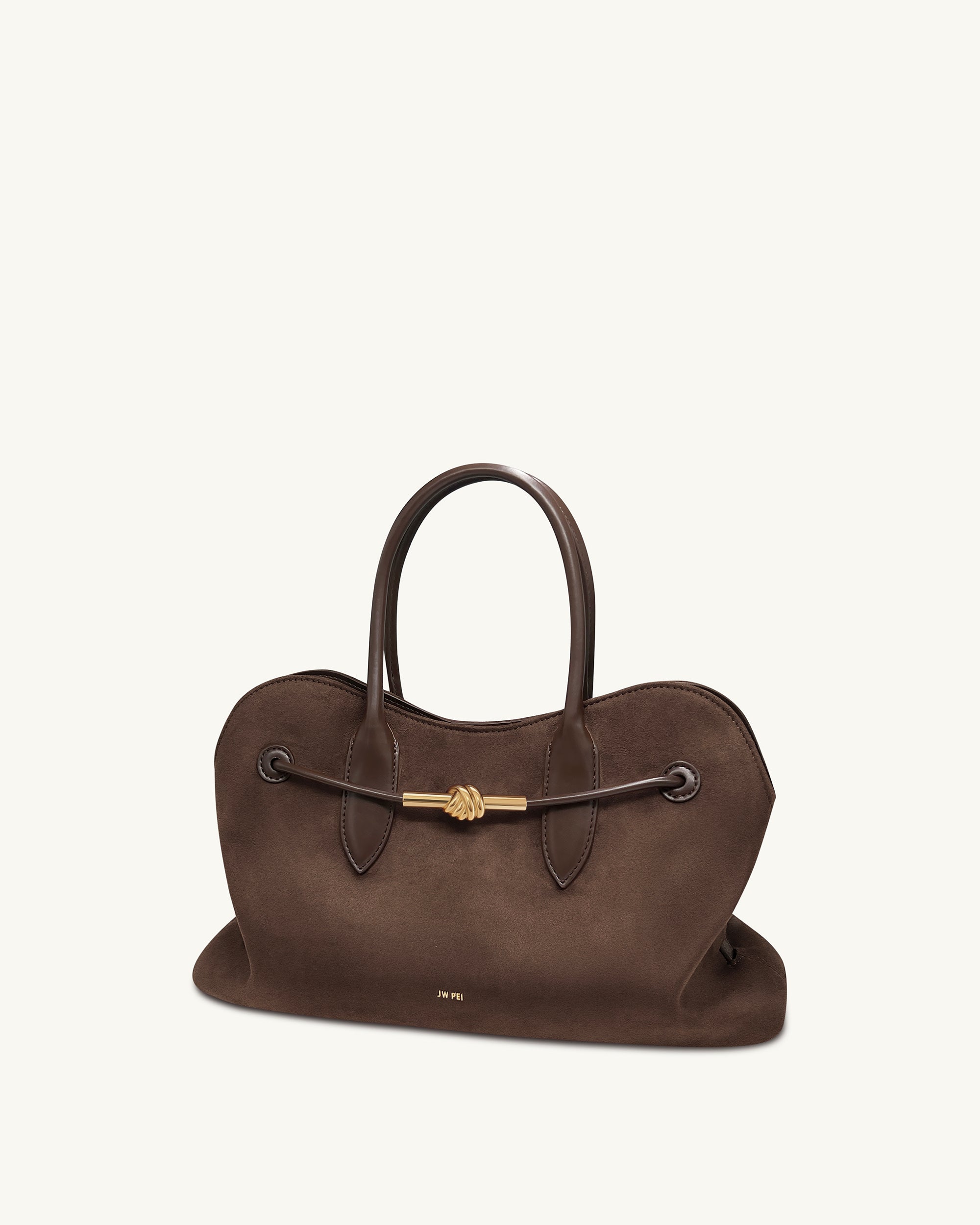 Adele Metal Rope Knot Tote Bag - Mocha Brown
